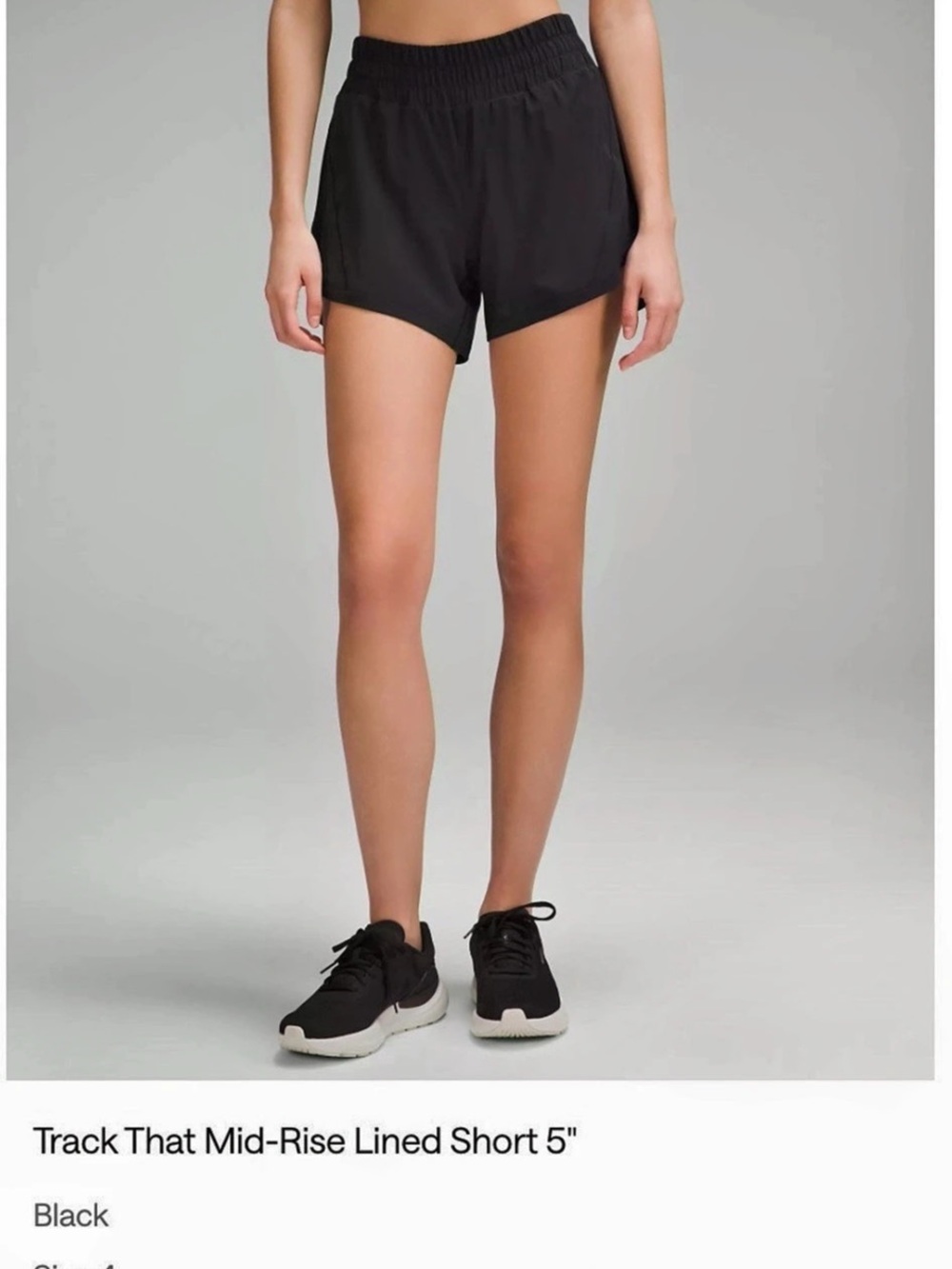 Lululemon Track That Mid-Rise Lined Short 5" Athletic Shorts Black Size 4